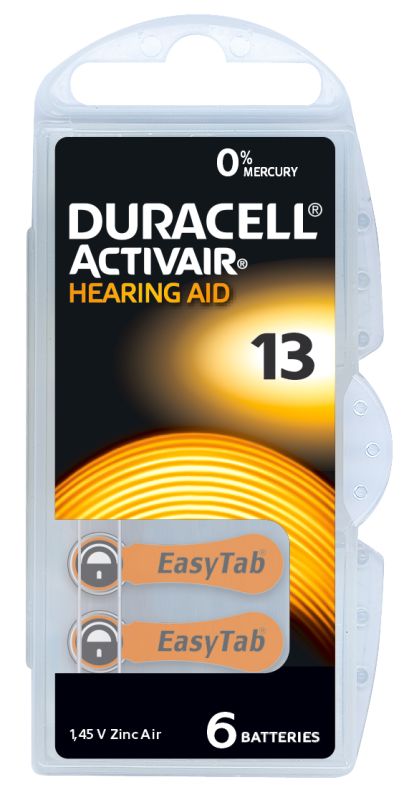 DA13 Duracell Activair  Hörgerätebatterie, 6er Blister