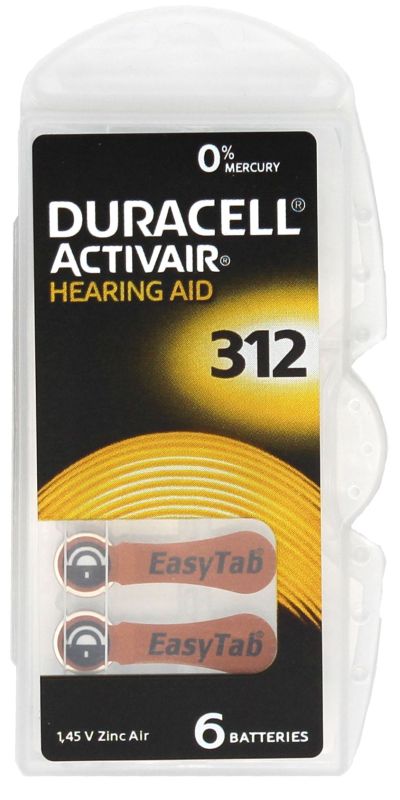 DA312 Duracell Activeair  Hörgerätebatterie, 6er Blister
