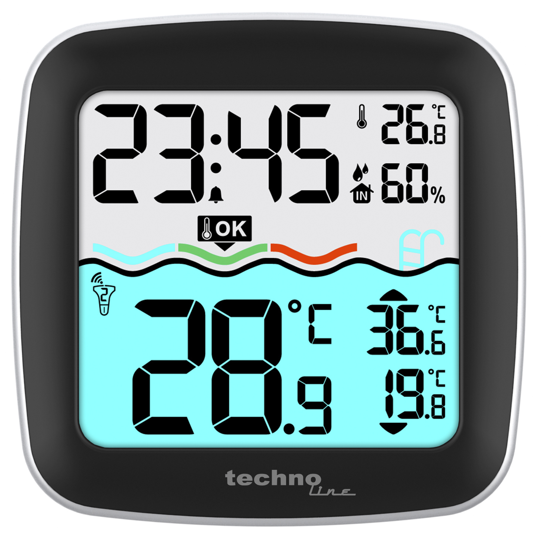 WS9059  technoline Thermo-Hygro-Station, mit Pool-Sensor