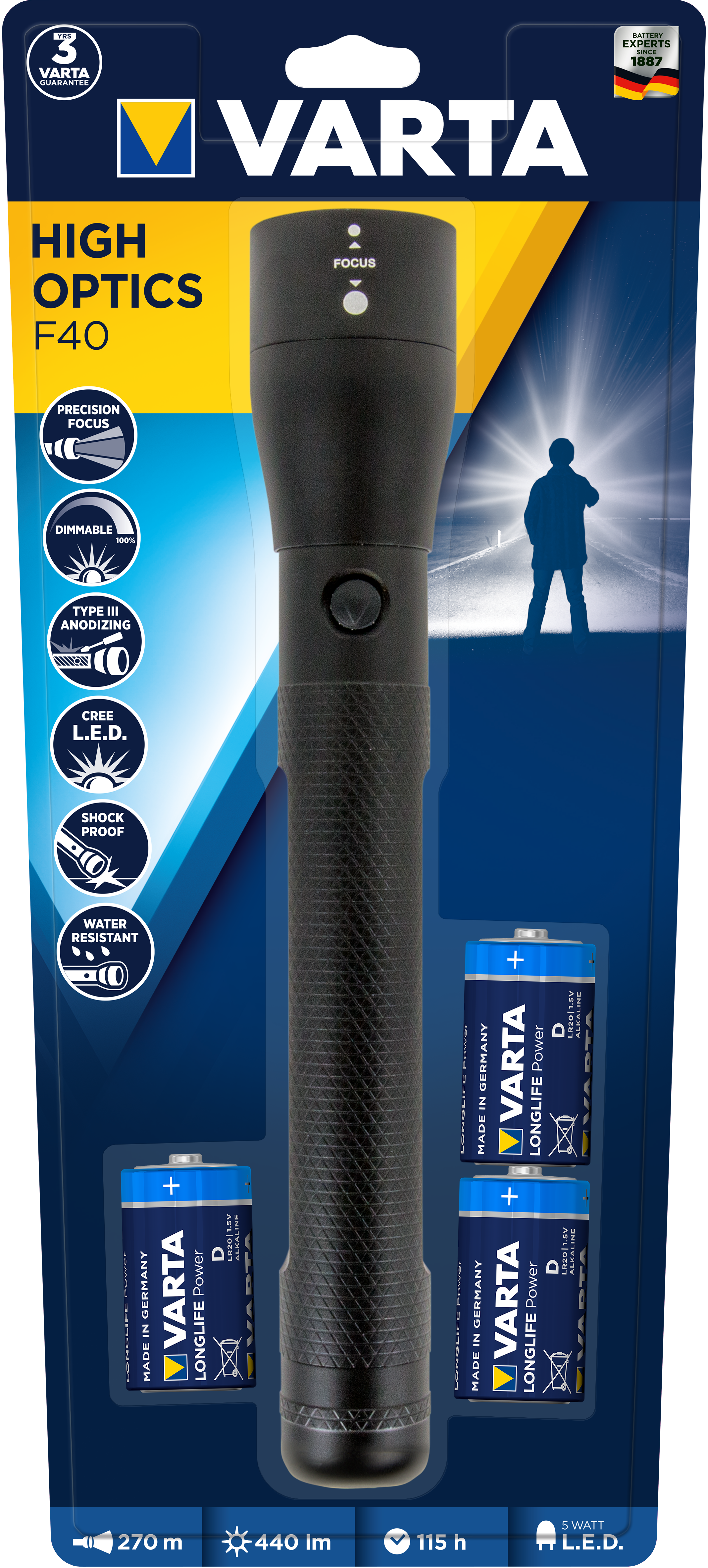 T18813 Varta  5 Watt LED High F40 Stableuchte