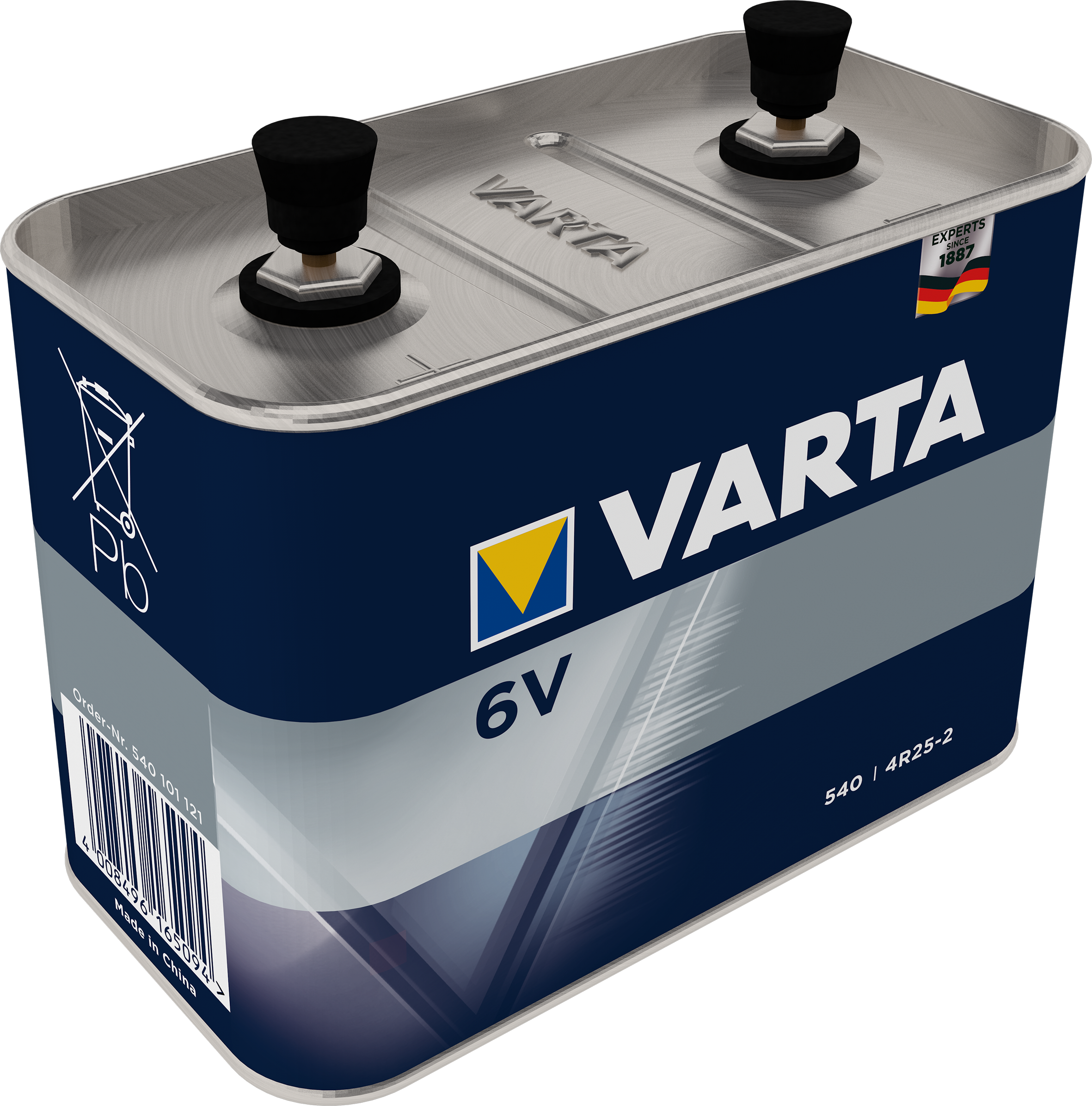 V540 Varta Blockbatterie 4R25-2 Metall 6V