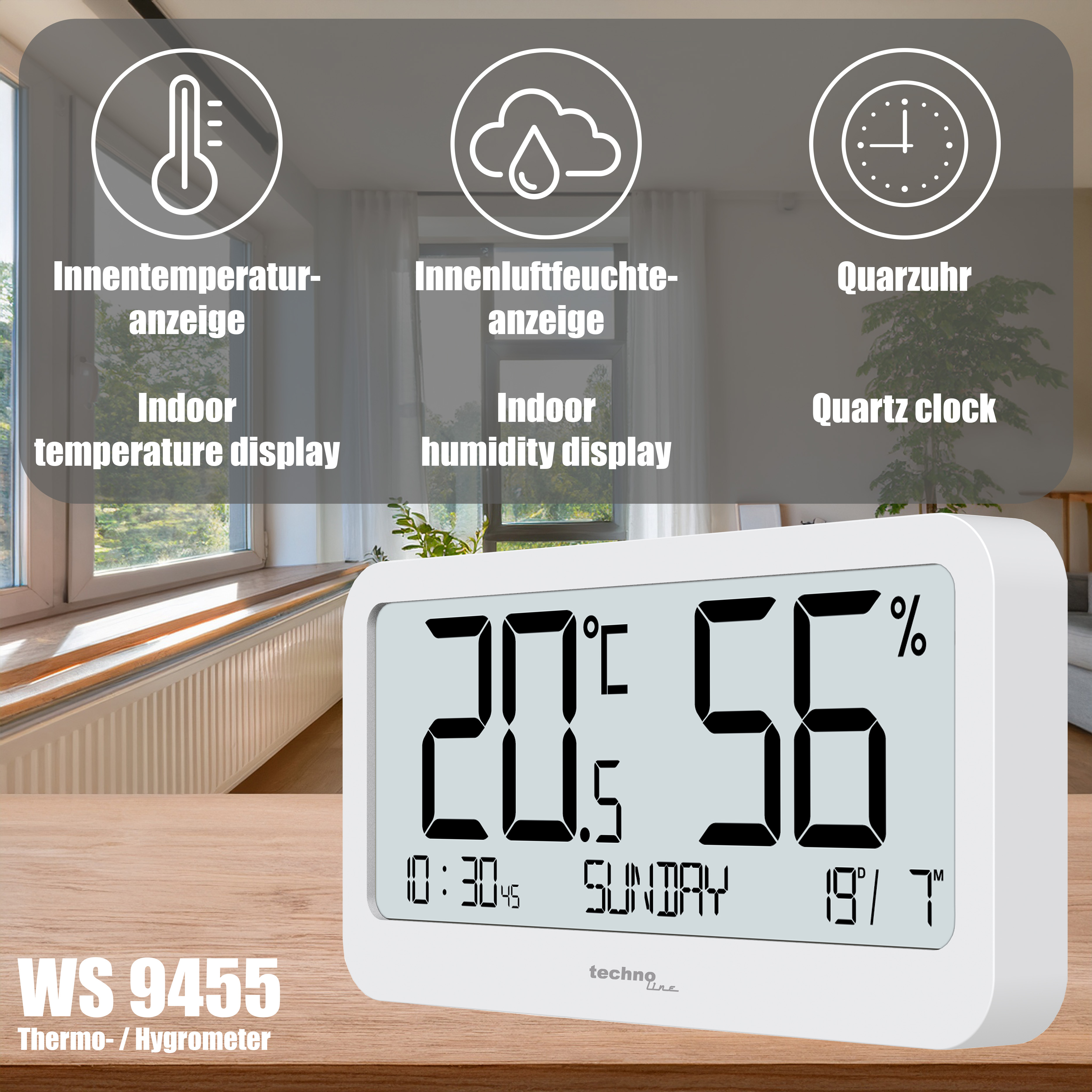 WS 9455 technoline Thermo-Hygrometer