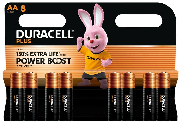 MN1500 Duracell Plus Boost 150% Extra Life,  BL8