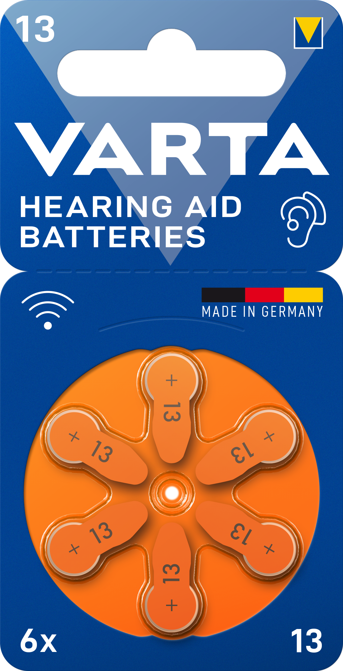 V13 Varta Hearing Aid Batteries 6er Blister