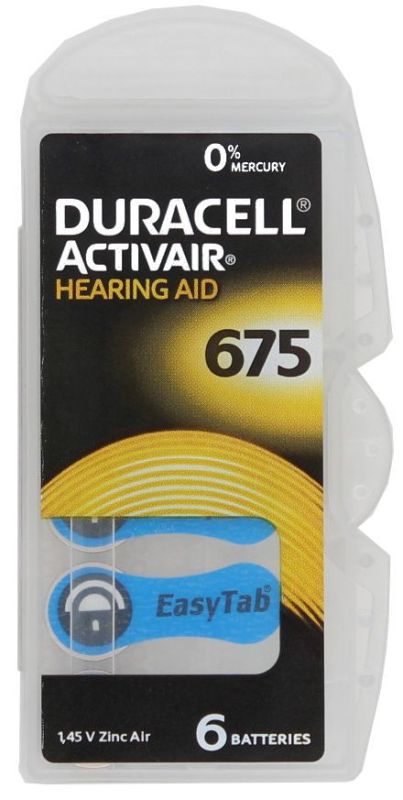 DA675 Duracell Activair Hörgerätebatterie, 6er Blister