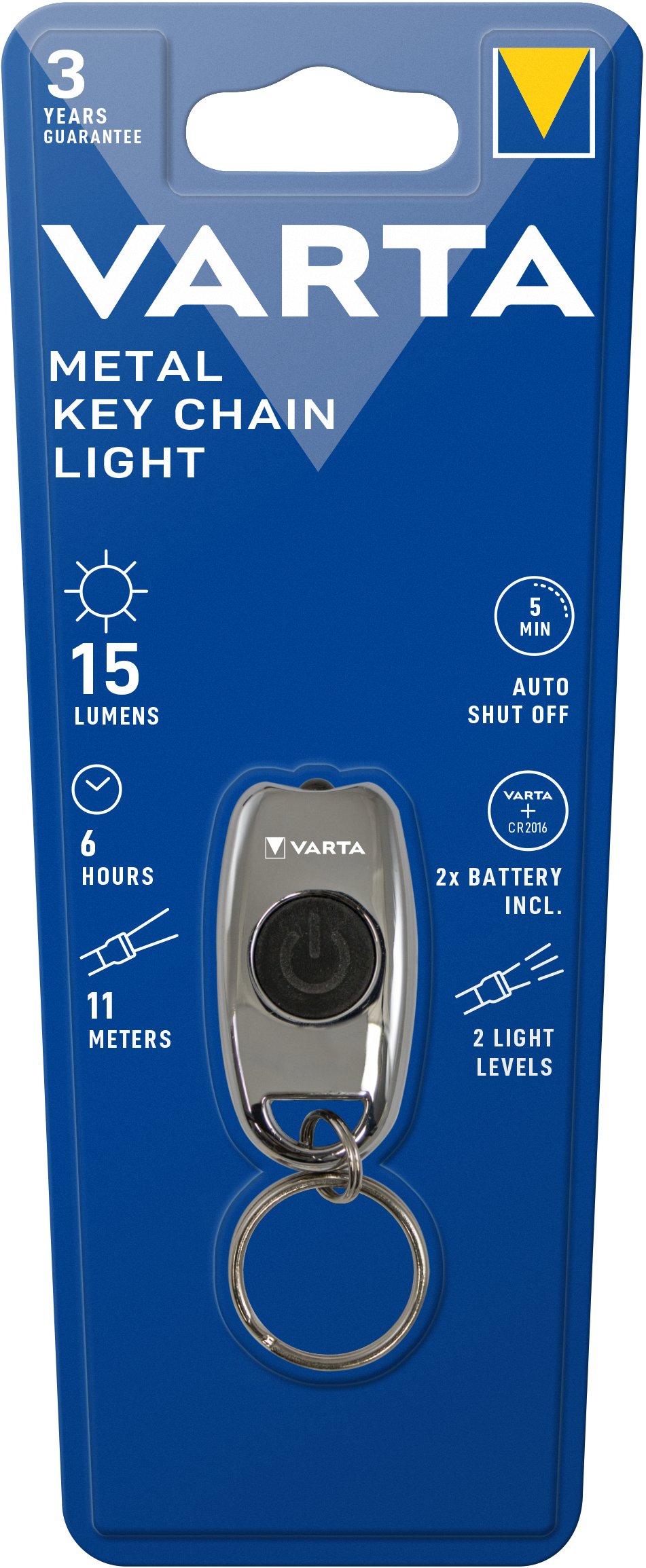T16603 Varta LED Metal Key Chain Light