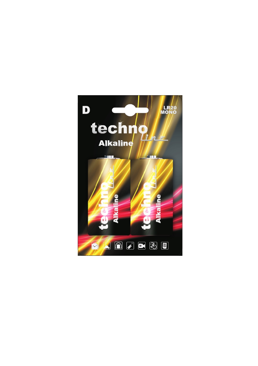 LR20 technoline Batterie 2er Blister