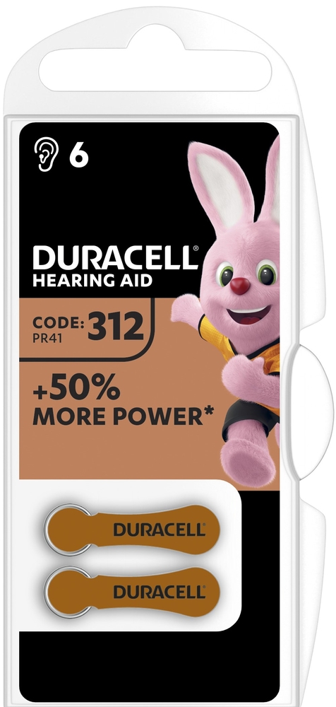 DA312 Duracell Easy Tab Hörgerätebatterie, 6er Blister