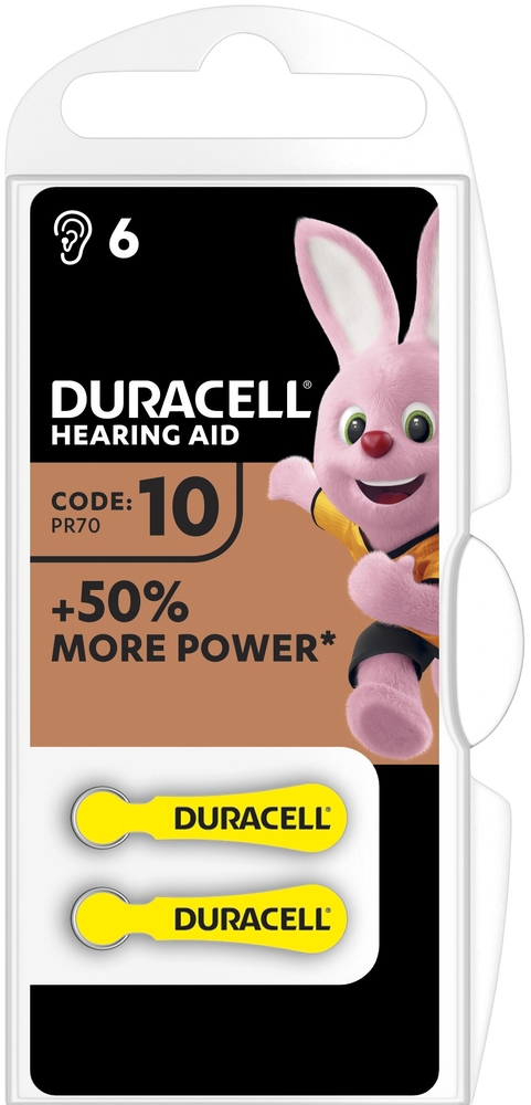DA10 Duracell Easy Tab Hörgerätebatterie, 6er Blister