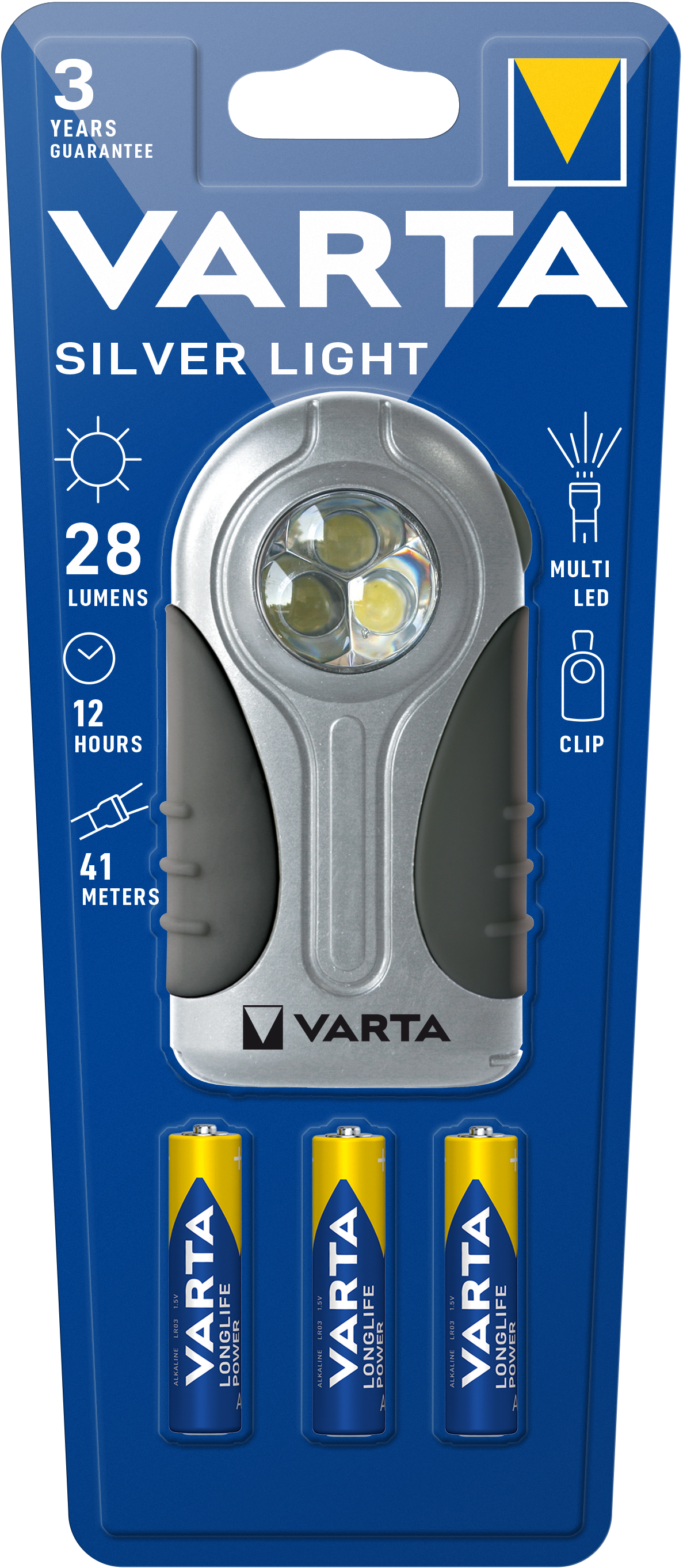 T16647 Varta LED Silver Light 3AAA Flachleuchte