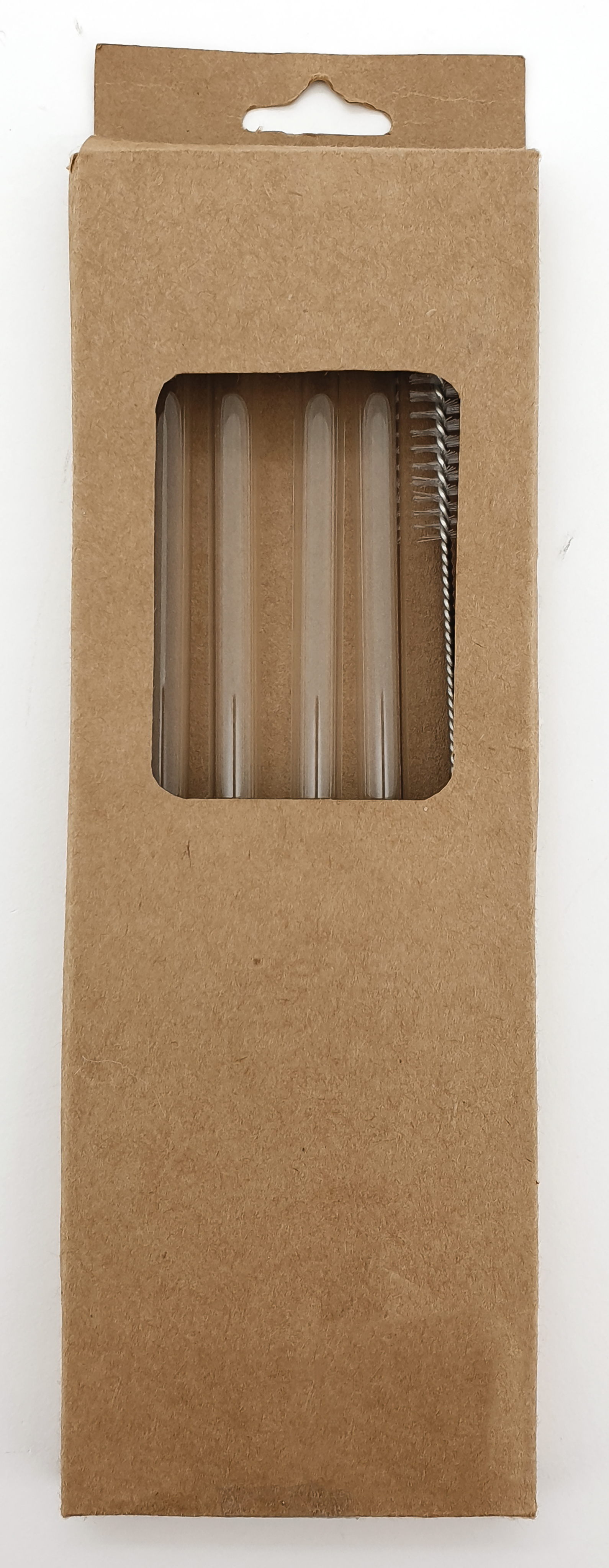 513623 Glas-Trinkhalm mit Reinigungsbürste  4erSet