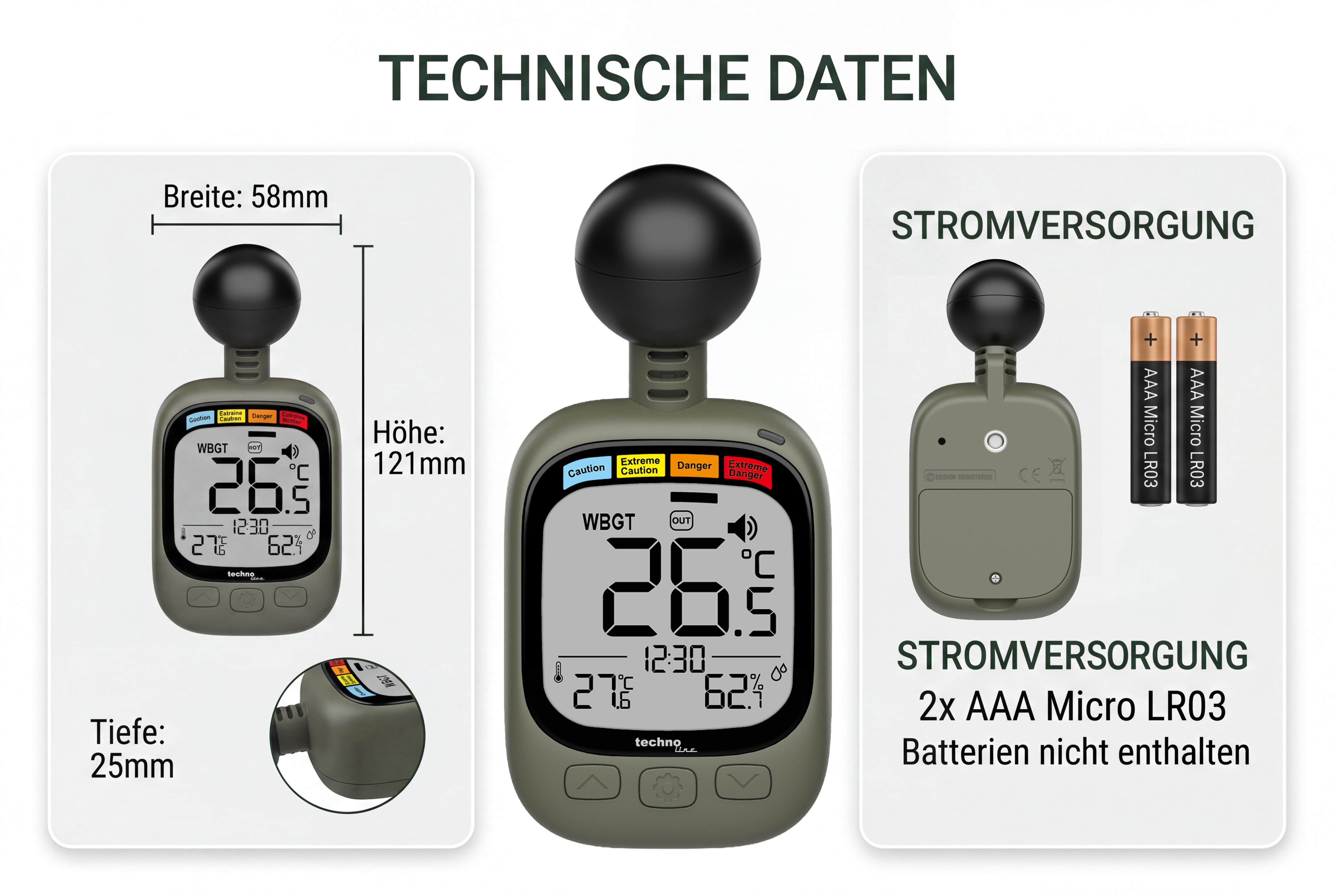 EA3060 technoline WBGT - Hitzestress-Messgerät