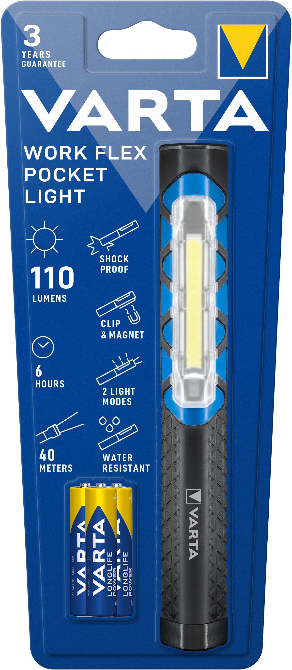 T17647 Varta Work Flex Pocket Light 3AAA