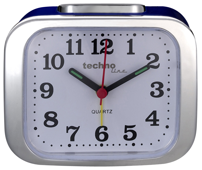 techonline Quarzwecker Modell XL, blau-metallic