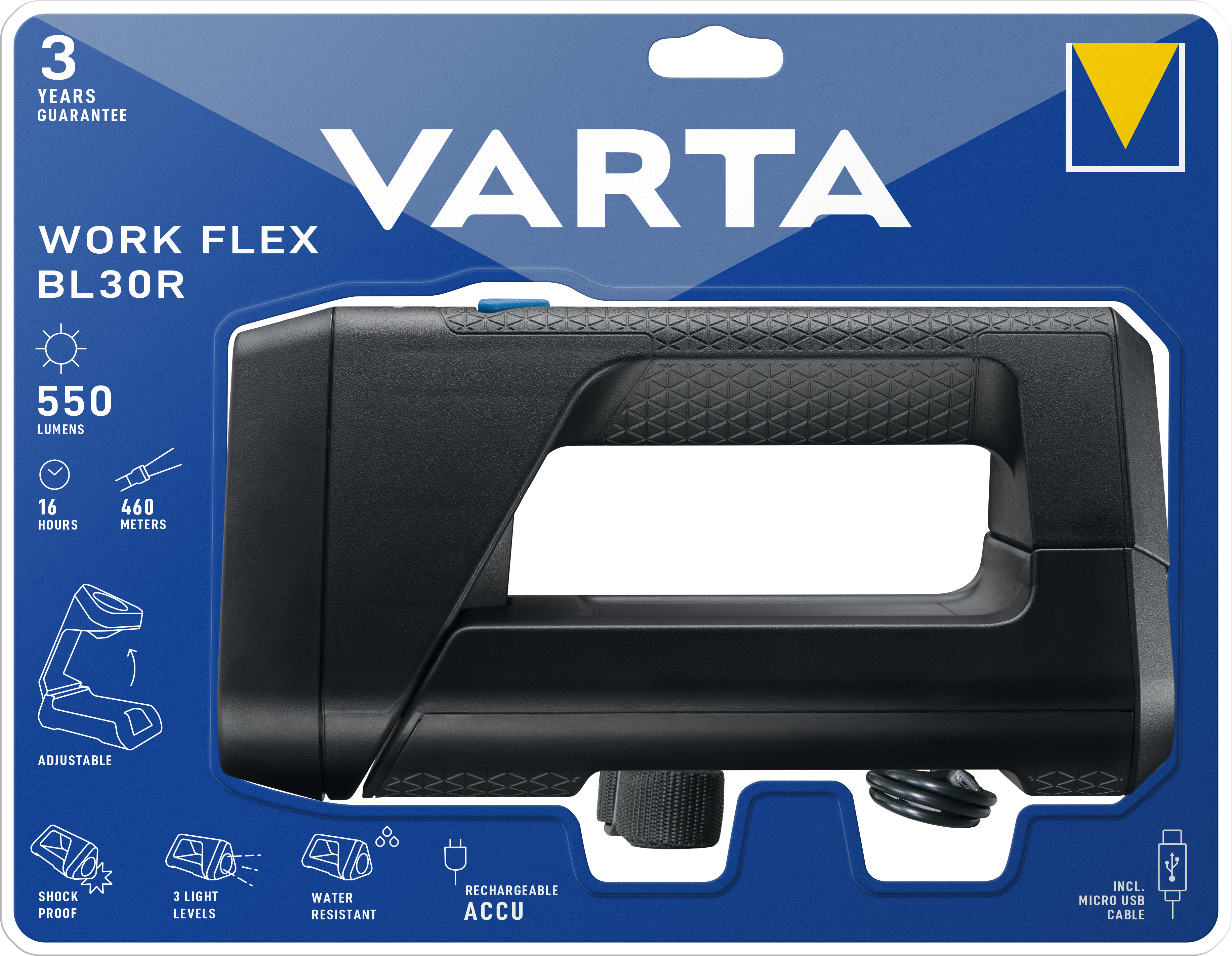 T18684 Varta Work Flex BL30R Akkuscheinwerfer