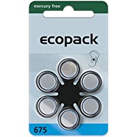 V675 Ecopack Hörgerätebatterie 6er Bl.