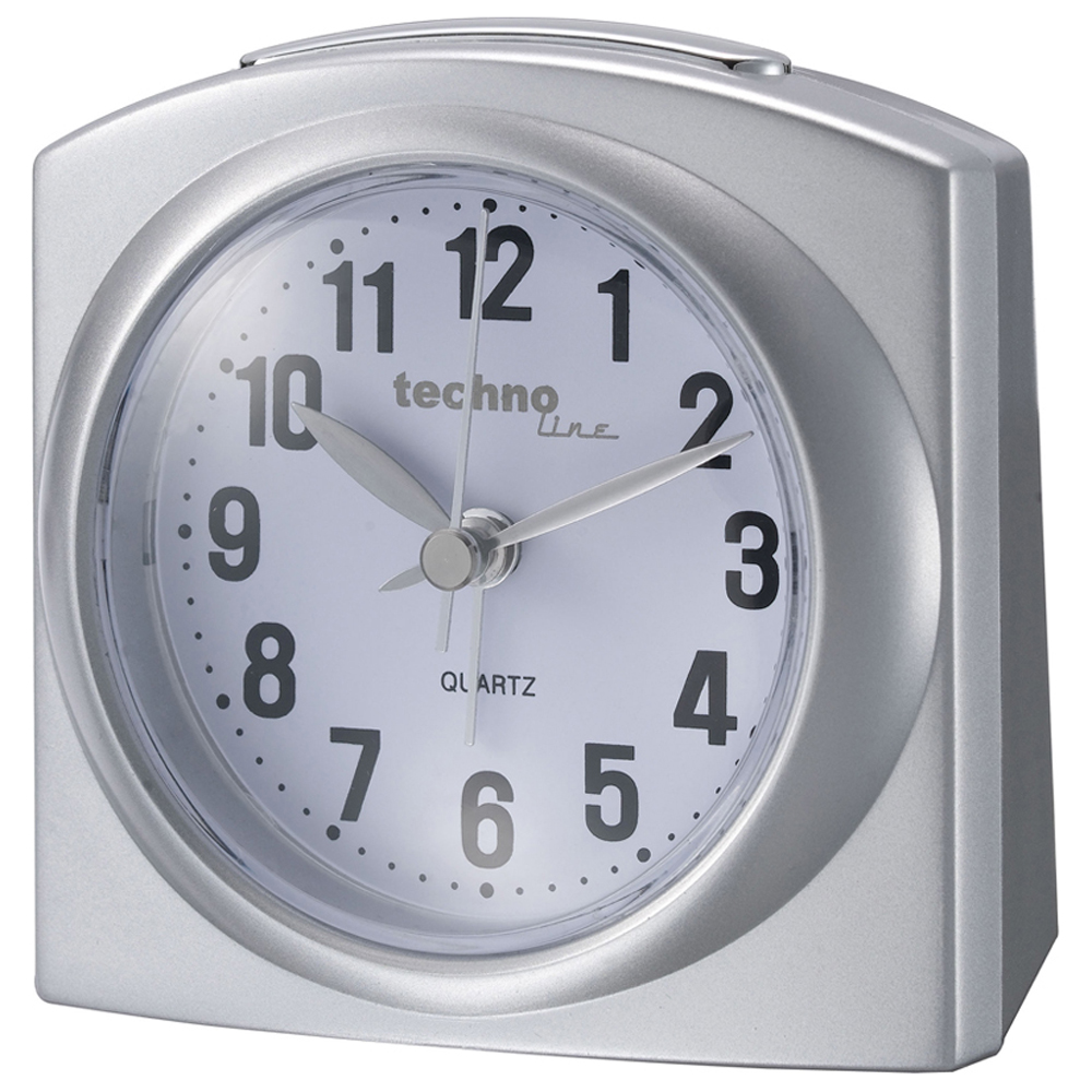 techonline Quarzwecker Modell L, silber
