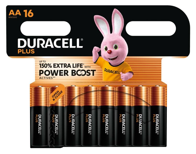 MN1500 Duracell Plus Boost 150% Extra Life, BL16