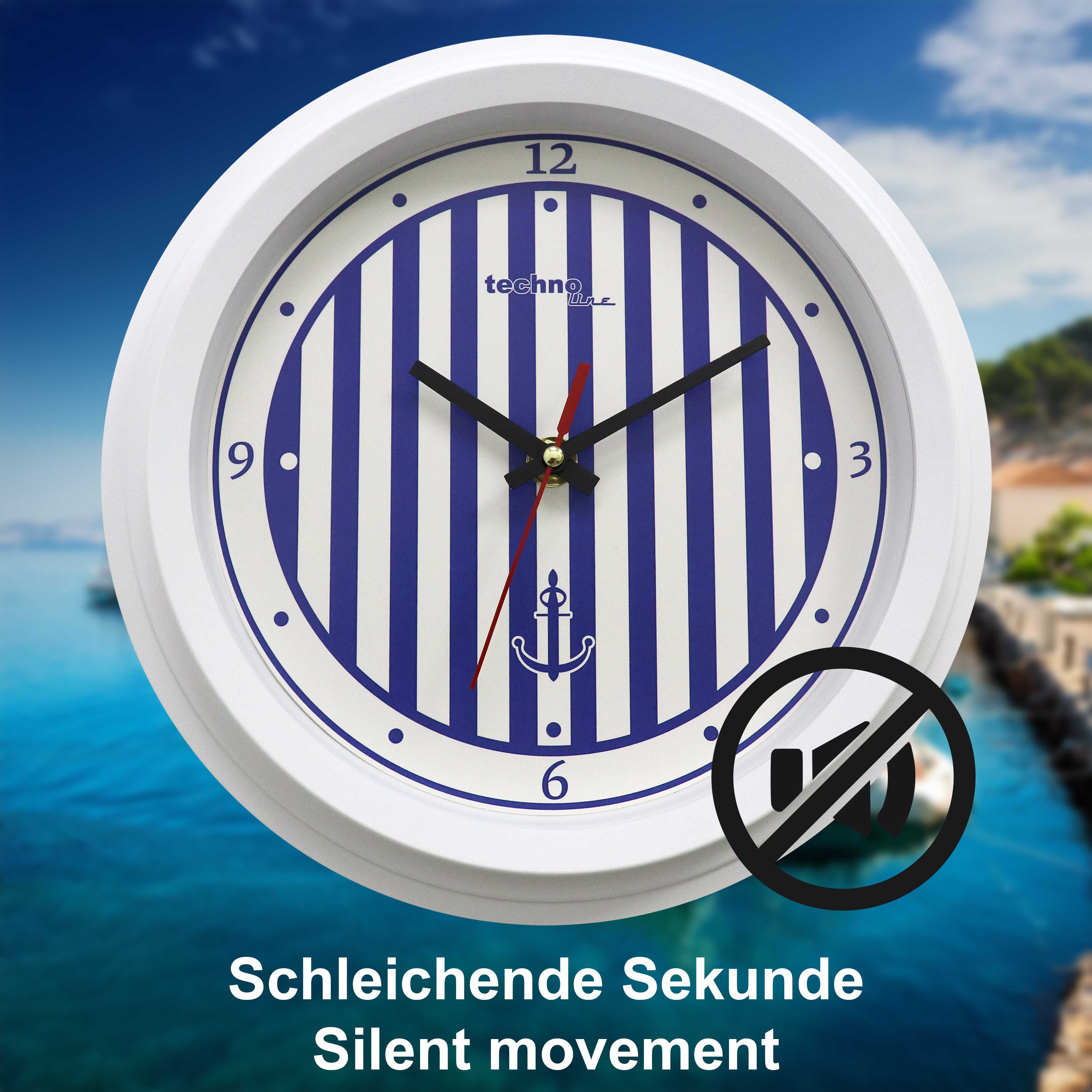 WT 7125 technoline Quarzwanduhr, Ø=25cm