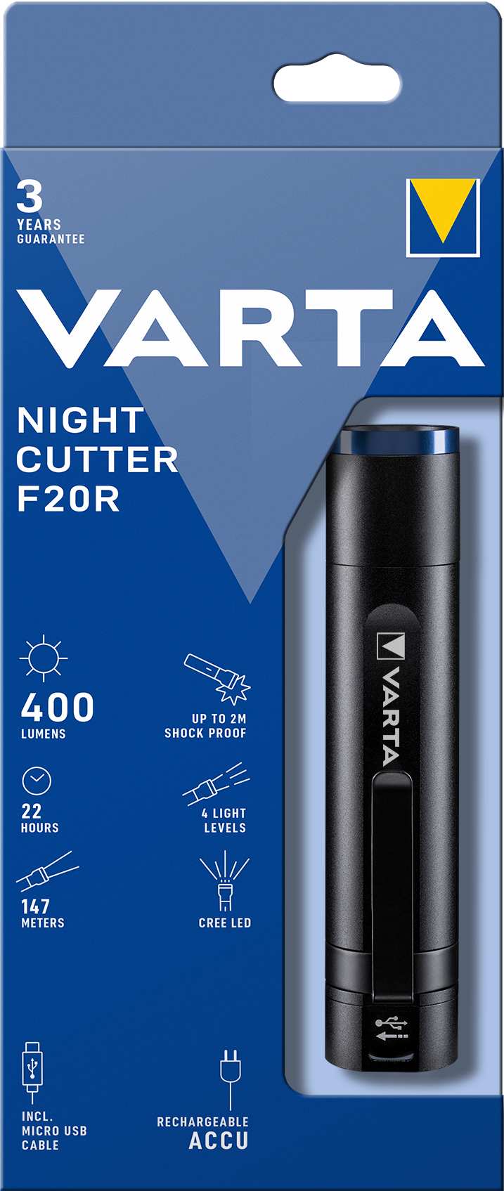 T18900 Varta LED-Taschenlampe Night Cutter F20R