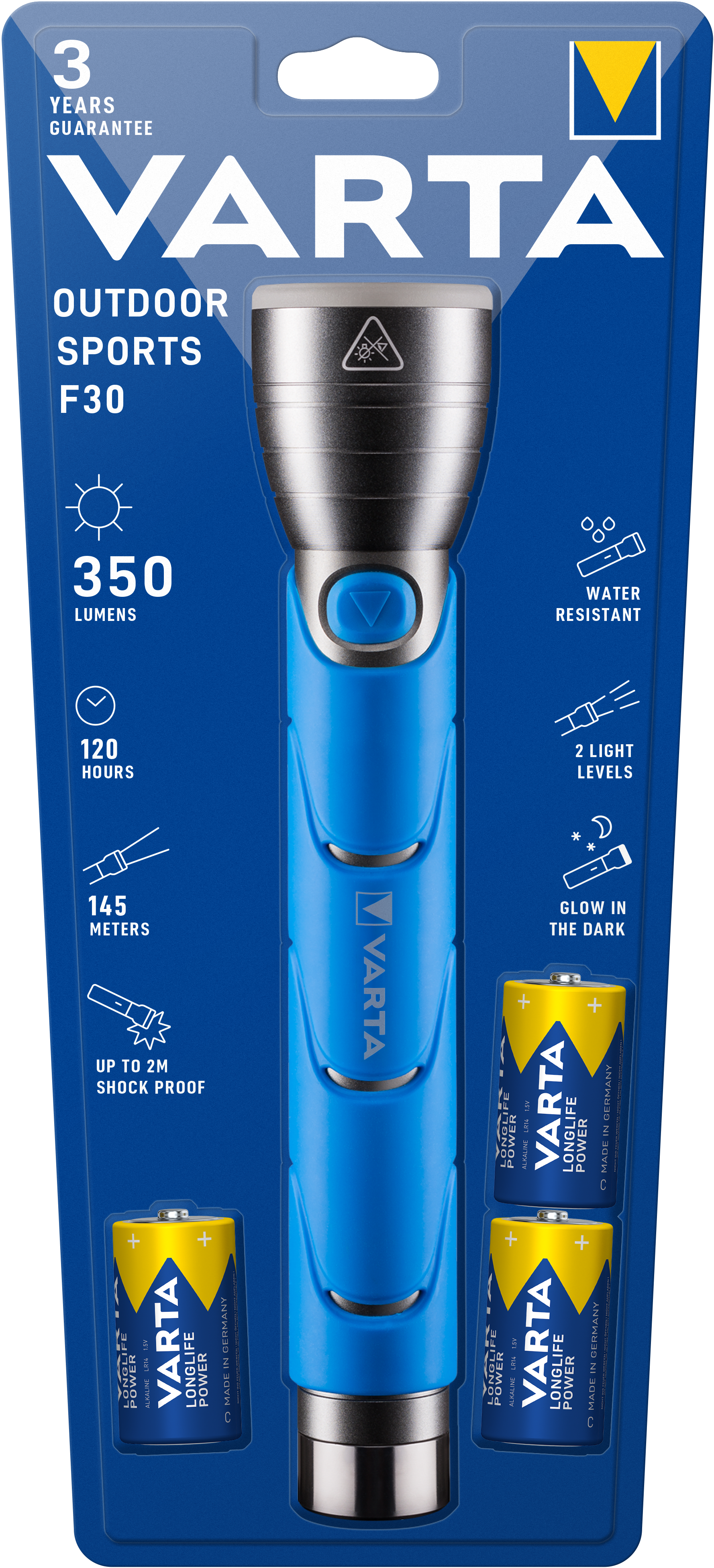 T18629 Varta LED Outdoor Sports Flashlight 3C