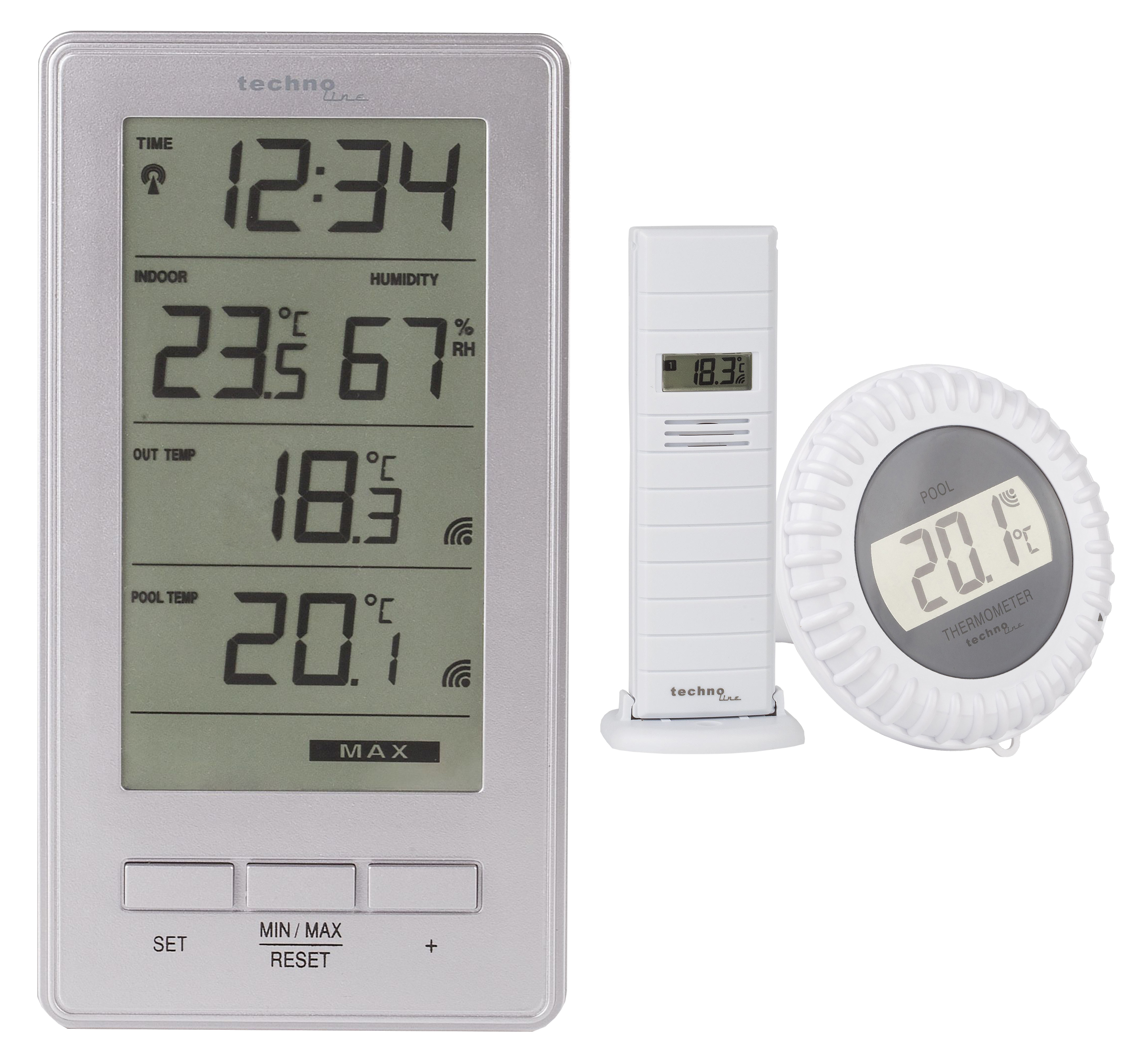 WS9069 technoline Thermo-Hygro-Station mit Poolsensor