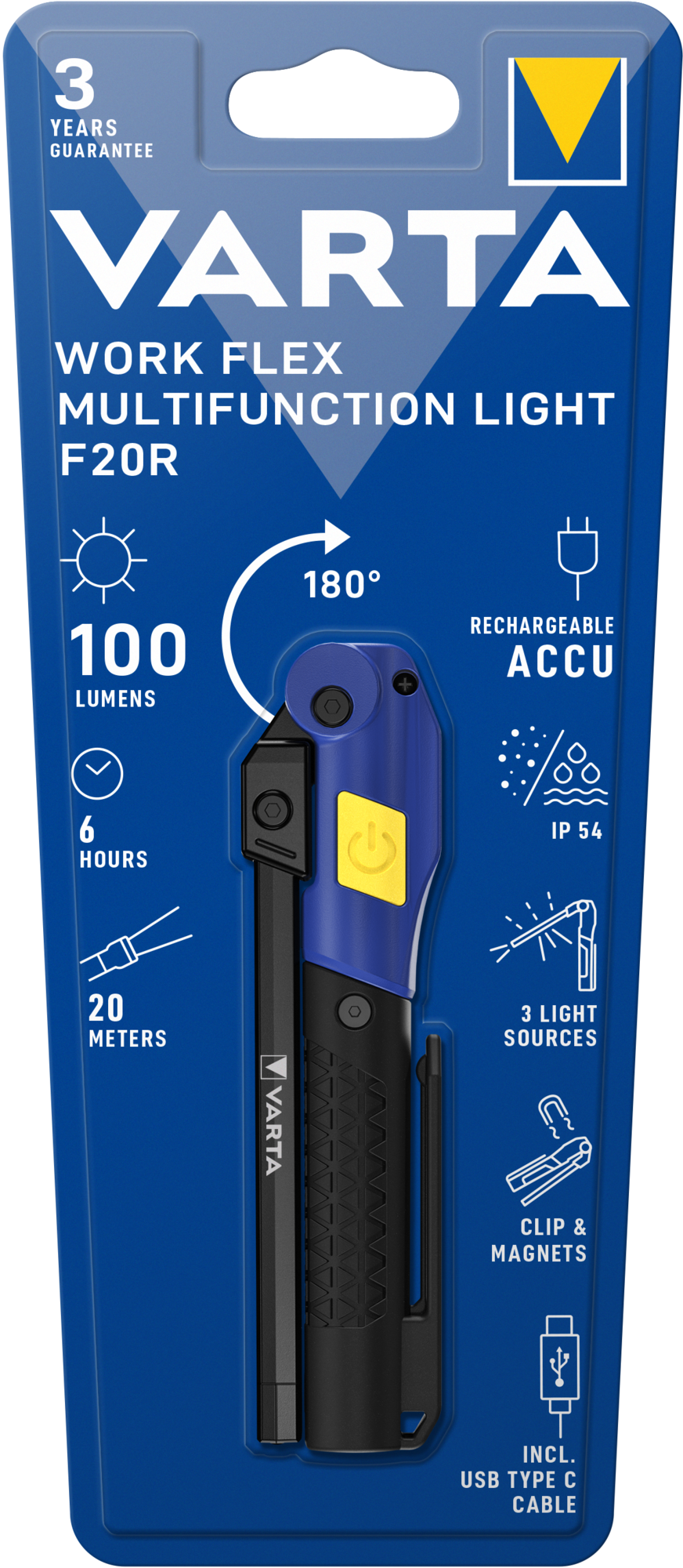 18649101401 Varta Work Flex Multifunction Light F20R