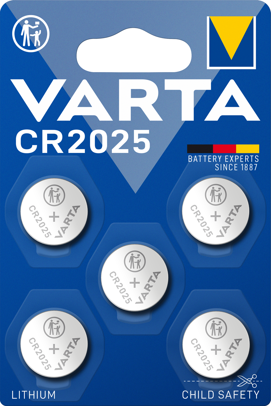 CR2025 Varta Electronic-Batterie 5er Blister
