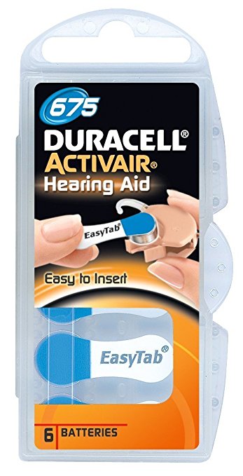 DA675 Duracell Activair Hörgerätebatterie, 6er Blister