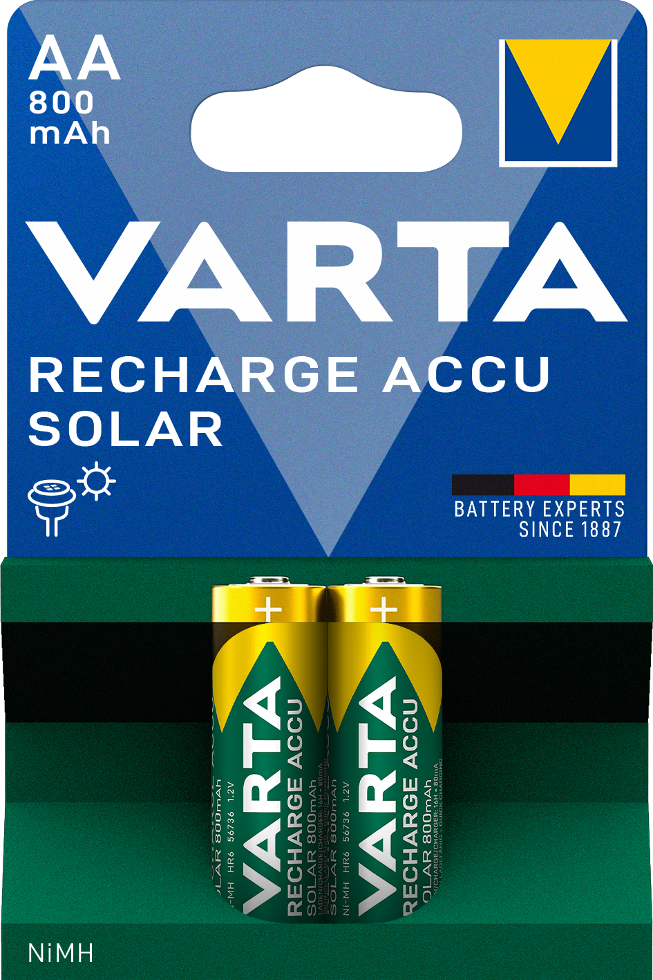 V56736 Varta Recharge Accu Solar, 2er Blister